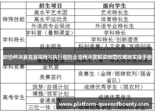 欧协杯决赛竞赛规程与执行细则全流程深度解读指南权威版实操手册